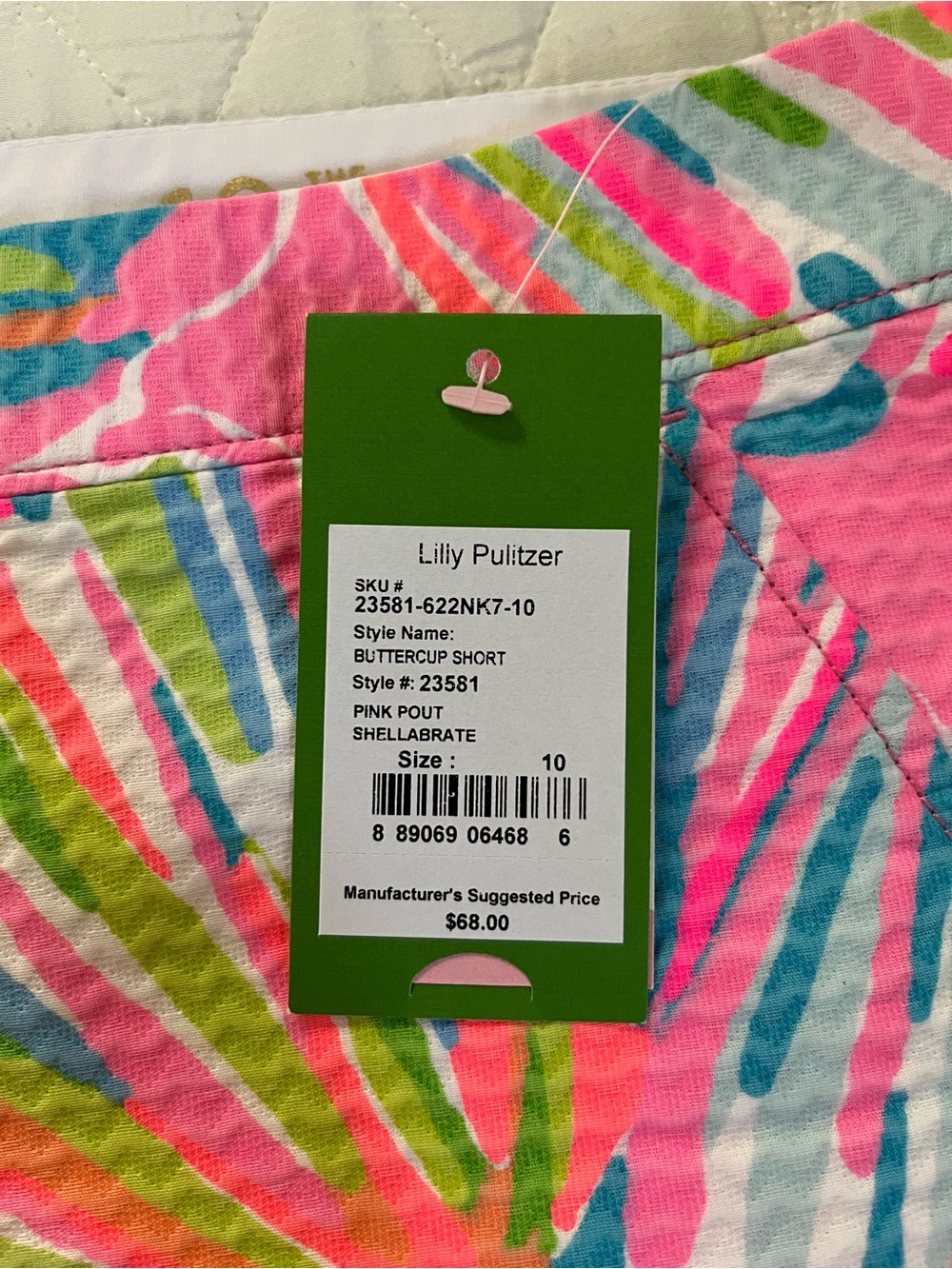 Lilly Pulitzer Pink Tropical Scallop Hem Women's Shorts - Picture 7 of 11